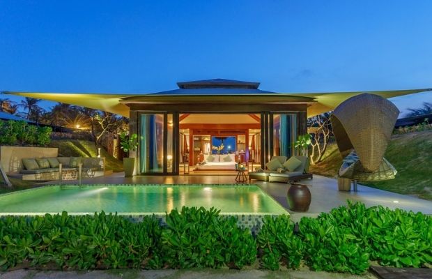 Beach front villa at Fusion Resort